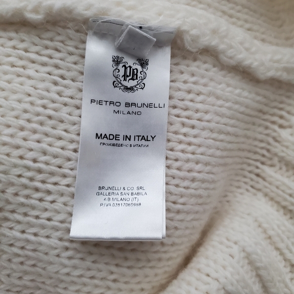Pietro Brunelli Milano Cable Knit Ivory Turtleneck Maternity Sweater size XS. - Picture 12 of 16